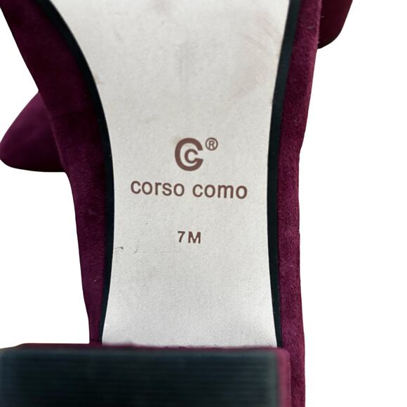 Corso Como PURPLE pumps 7M covered block heels pointy toes designer career - Picture 6 of 10
